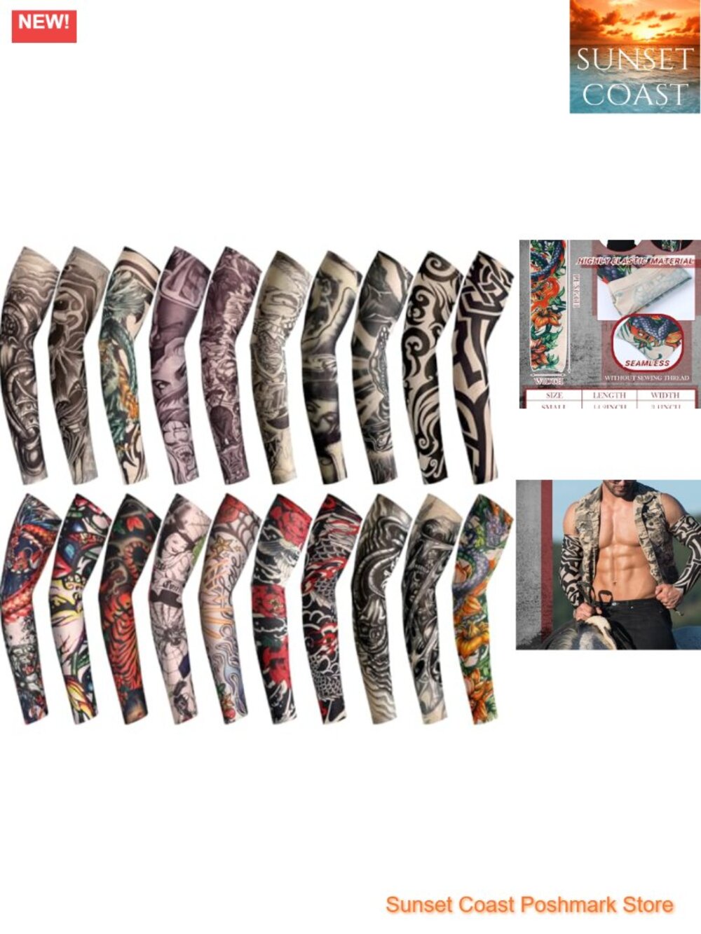 20 Pack Men's Cooling Arm Sleeves UV Sun Protection Breathable Lightweight